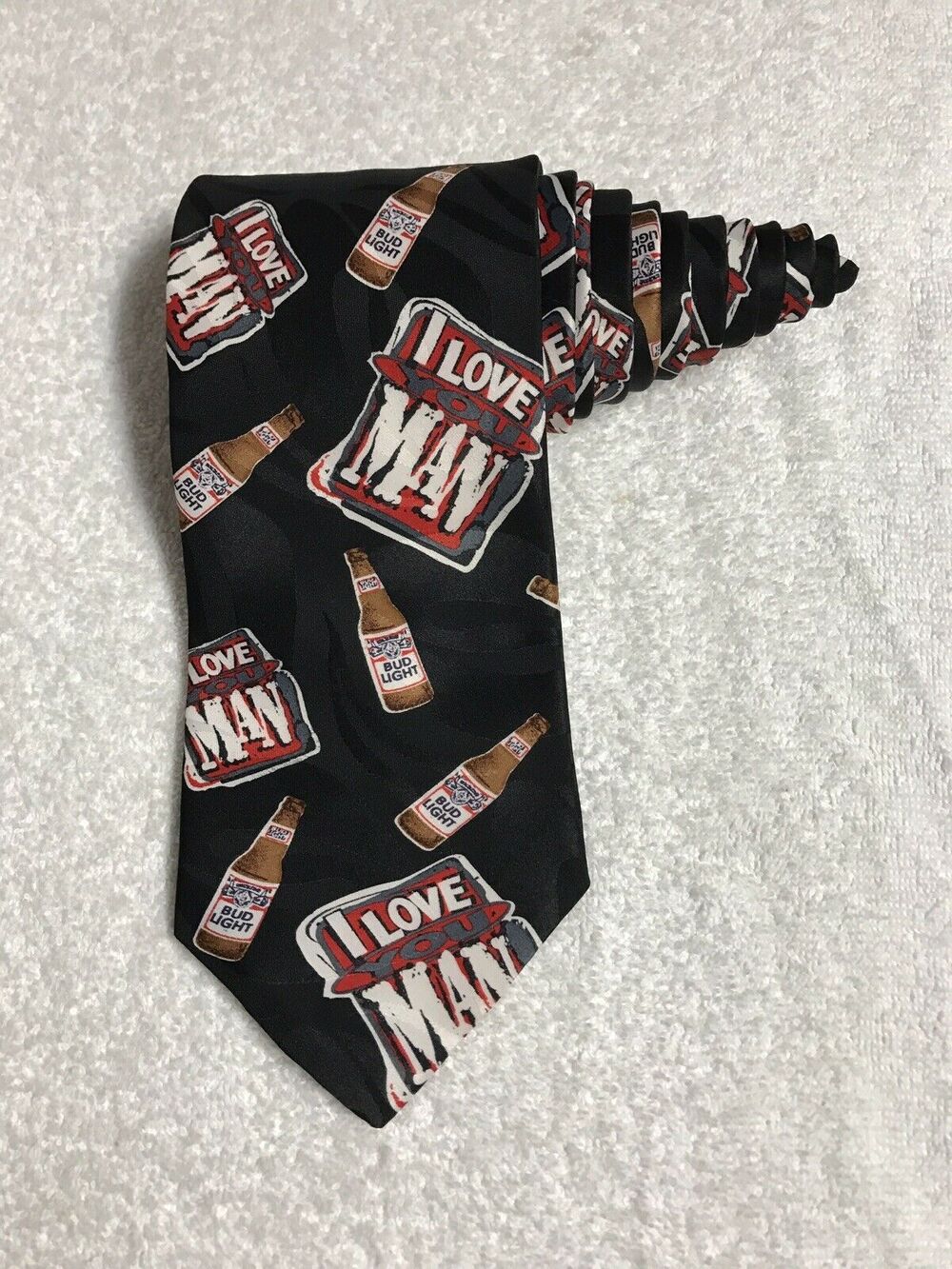 Genuine Collection Brewers Of Bud Light Beer I Love You Man Vintage Tie Necktie
